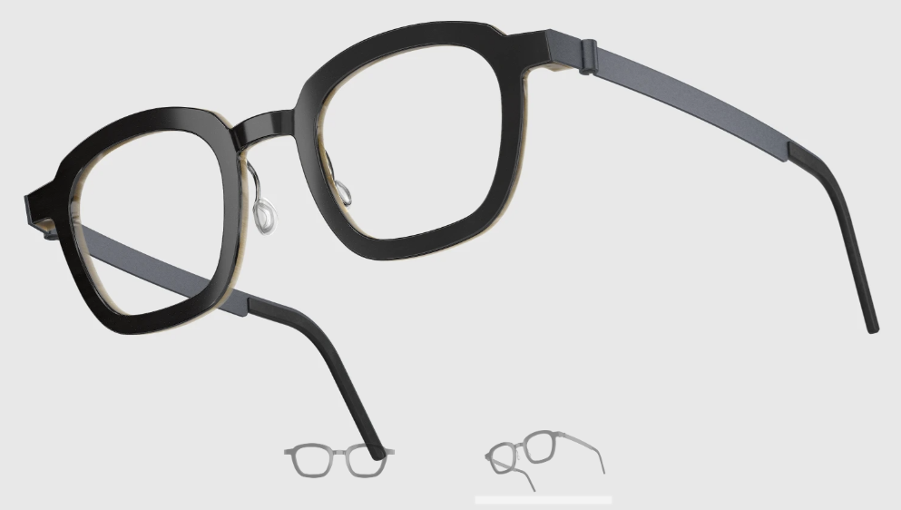 Lindberg Wood and Buffalo Titanium Square Eyeglasses