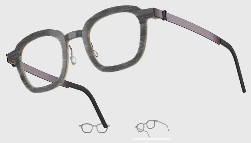 Lindberg Wood and Buffalo Titanium Square Eyeglasses