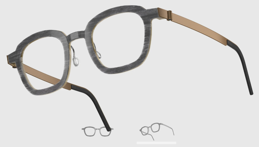 Lindberg Wood and Buffalo Titanium Square Eyeglasses