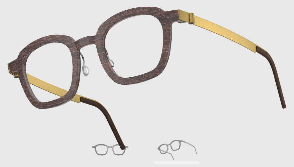 Lindberg Wood and Buffalo Titanium Square Eyeglasses