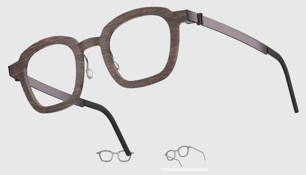 Lindberg Wood and Buffalo Titanium Square Eyeglasses