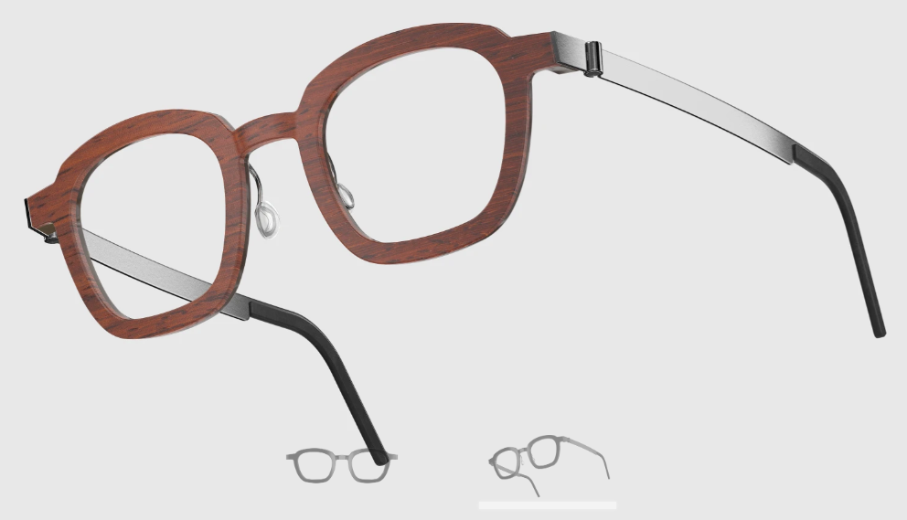 Lindberg Wood and Buffalo Titanium Square Eyeglasses