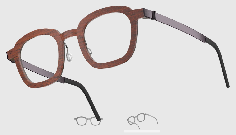 Lindberg Wood and Buffalo Titanium Square Eyeglasses