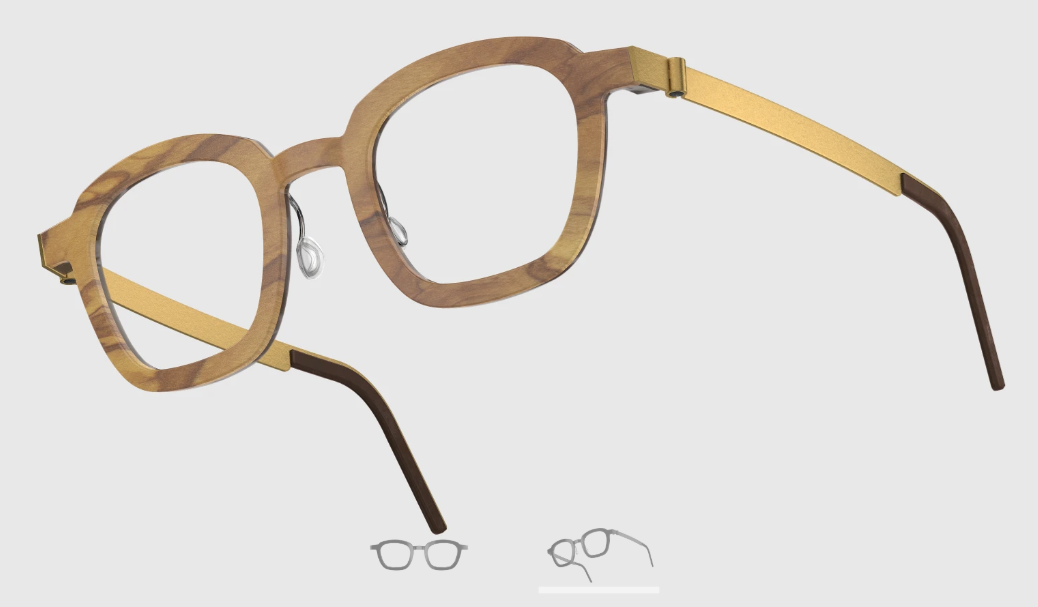 Lindberg Wood and Buffalo Titanium Square Eyeglasses