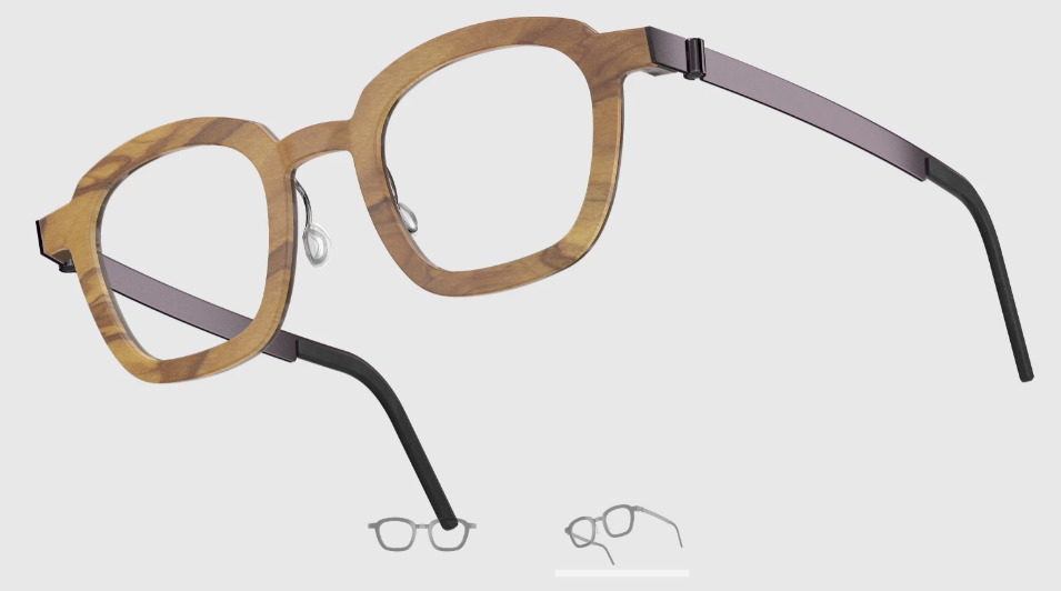 Lindberg Wood and Buffalo Titanium Square Eyeglasses