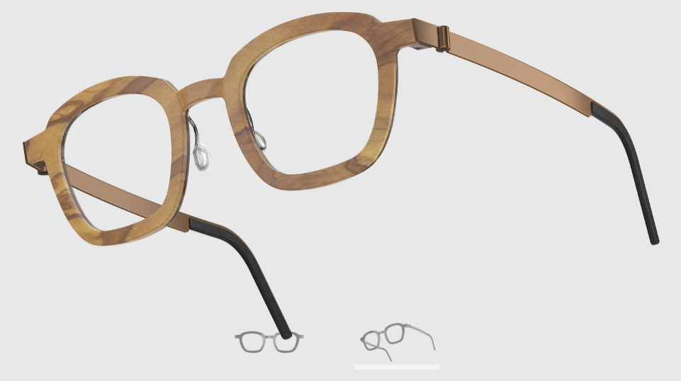 Lindberg Wood and Buffalo Titanium Square Eyeglasses