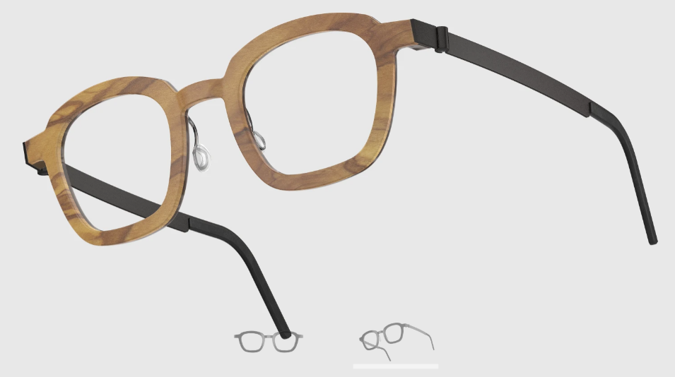 Lindberg Wood and Buffalo Titanium Square Eyeglasses