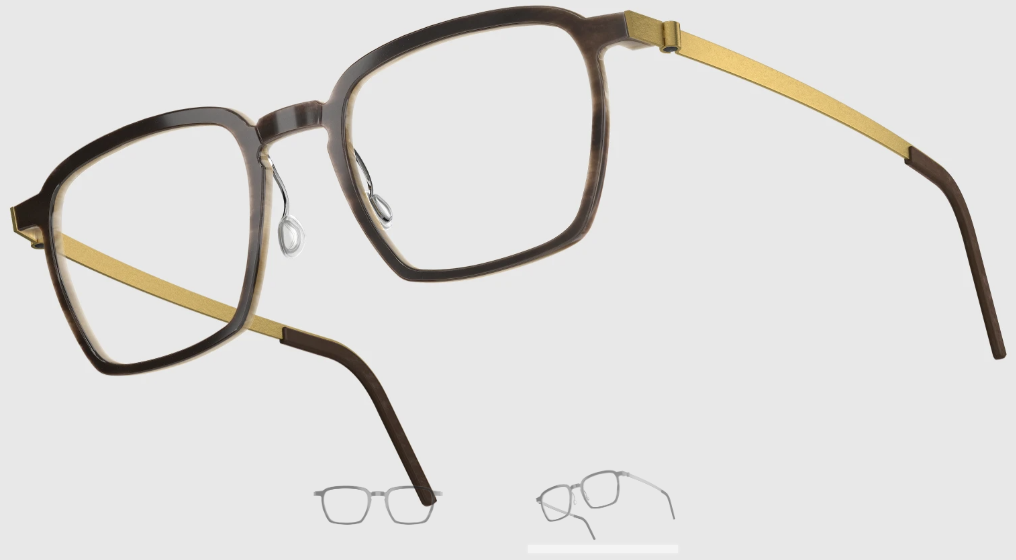 Lindberg Wood and Buffalo Titanium Rectangular Eyeglasses