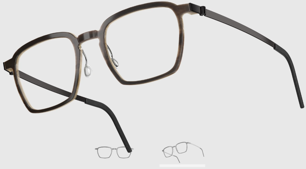 Lindberg Wood and Buffalo Titanium Rectangular Eyeglasses