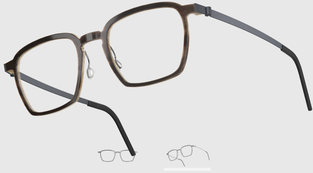 Lindberg Wood and Buffalo Titanium Rectangular Eyeglasses