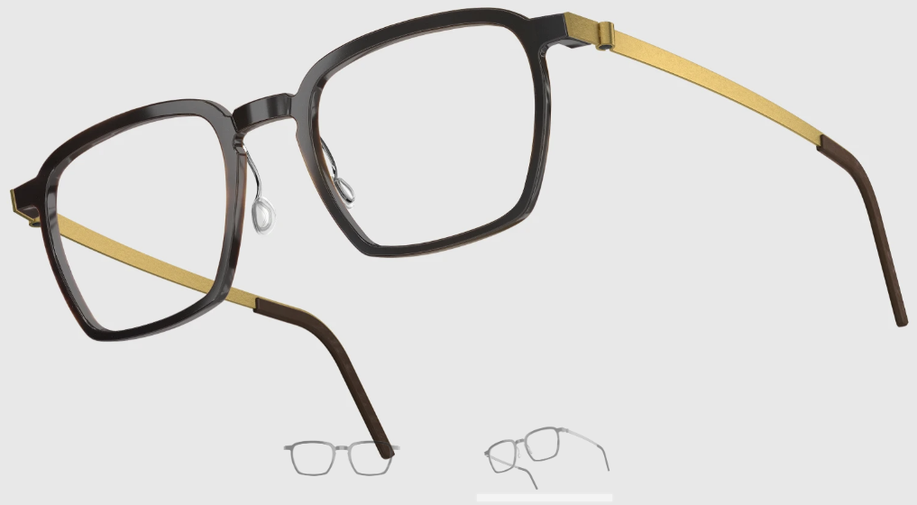 Lindberg Wood and Buffalo Titanium Rectangular Eyeglasses