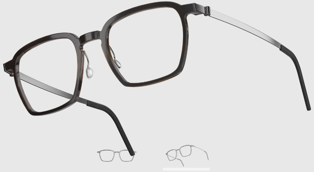 Lindberg Wood and Buffalo Titanium Rectangular Eyeglasses