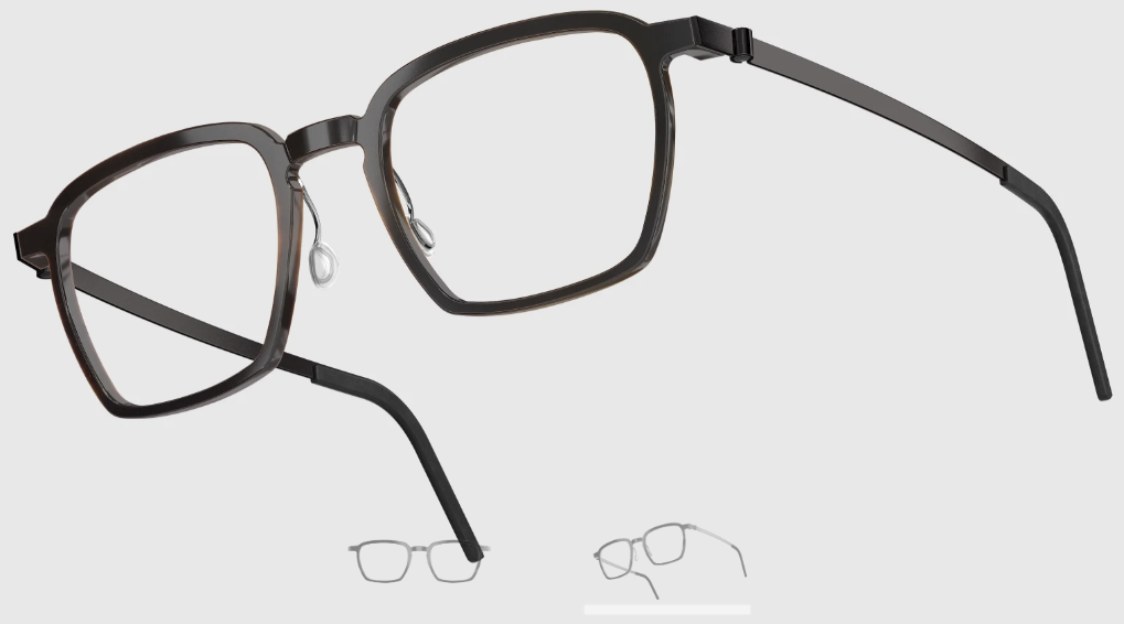 Lindberg Wood and Buffalo Titanium Rectangular Eyeglasses