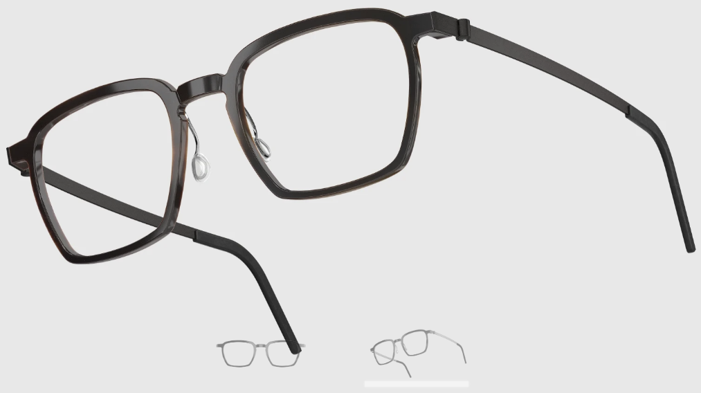 Lindberg Wood and Buffalo Titanium Rectangular Eyeglasses