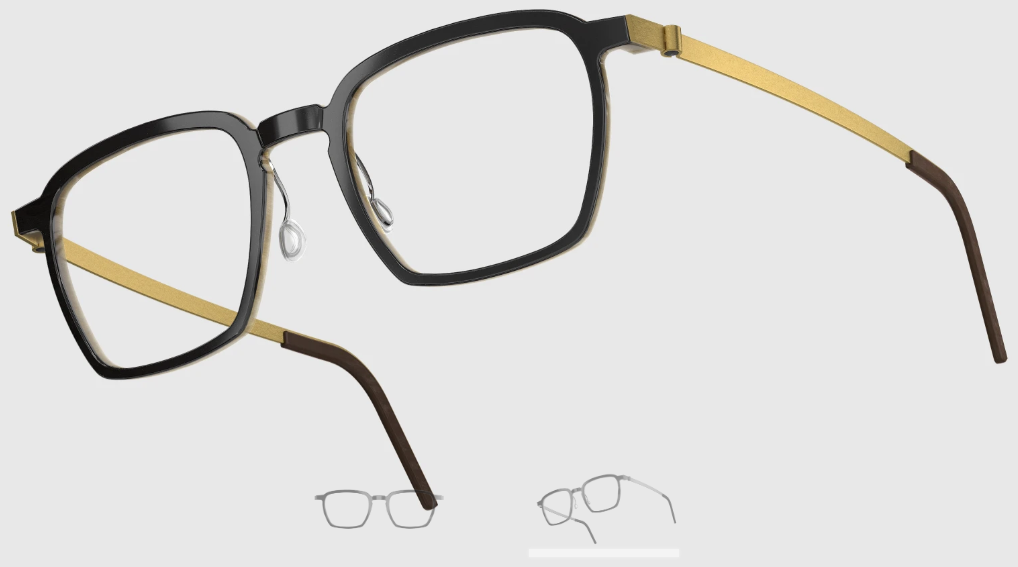 Lindberg Wood and Buffalo Titanium Rectangular Eyeglasses