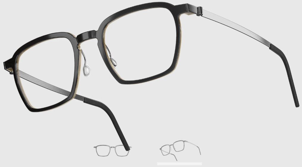 Lindberg Wood and Buffalo Titanium Rectangular Eyeglasses