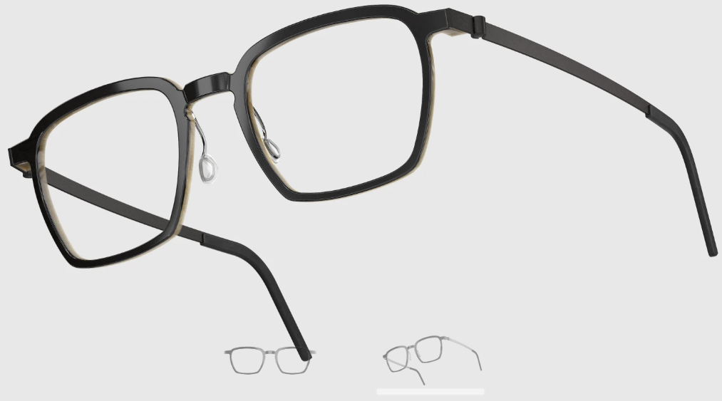 Lindberg Wood and Buffalo Titanium Rectangular Eyeglasses