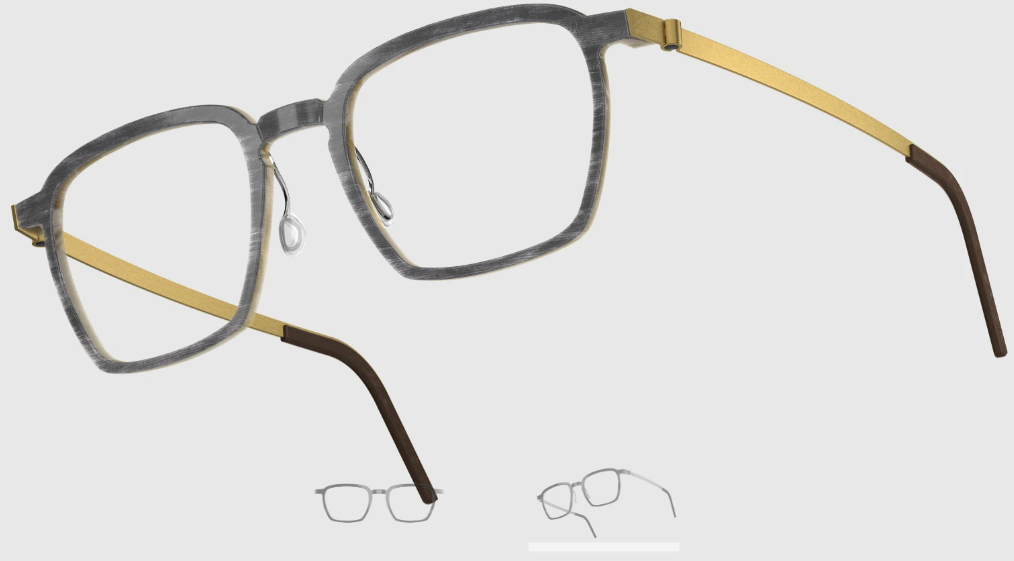 Lindberg Wood and Buffalo Titanium Rectangular Eyeglasses