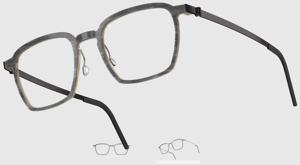 Lindberg Wood and Buffalo Titanium Rectangular Eyeglasses