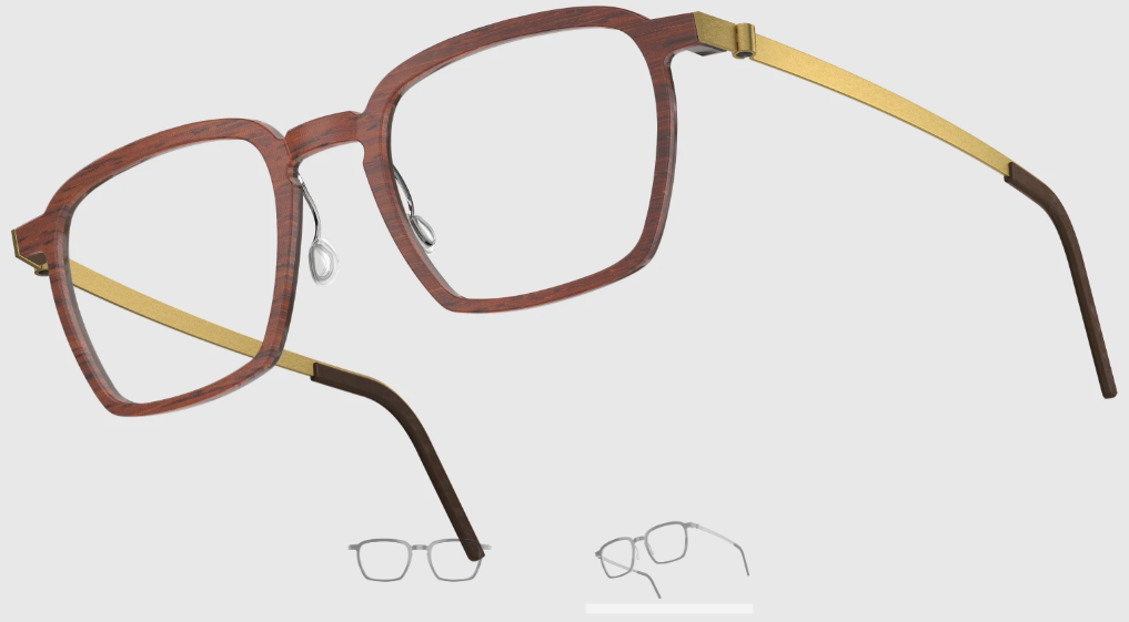 Lindberg Wood and Buffalo Titanium Rectangular Eyeglasses