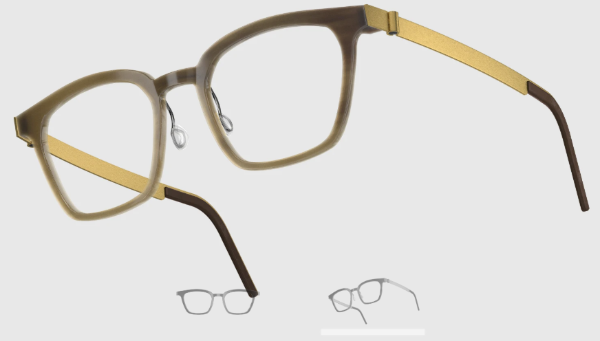 Lindberg Wood and Buffalo Titanium Square Eyeglasses