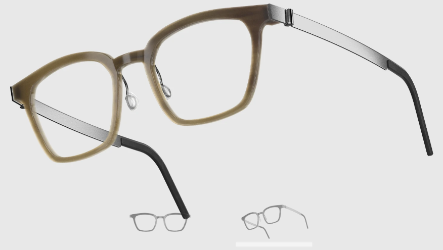 Lindberg Wood and Buffalo Titanium Square Eyeglasses