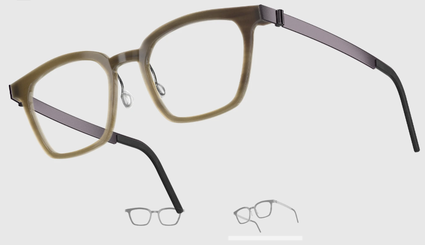 Lindberg Wood and Buffalo Titanium Square Eyeglasses