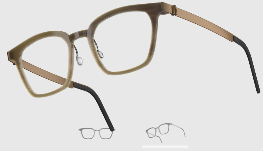 Lindberg Wood and Buffalo Titanium Square Eyeglasses