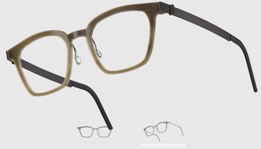 Lindberg Wood and Buffalo Titanium Square Eyeglasses