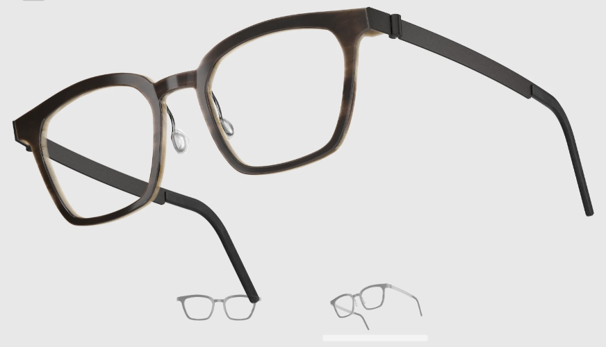 Lindberg Wood and Buffalo Titanium Square Eyeglasses