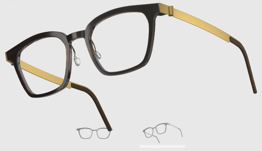 Lindberg Wood and Buffalo Titanium Square Eyeglasses