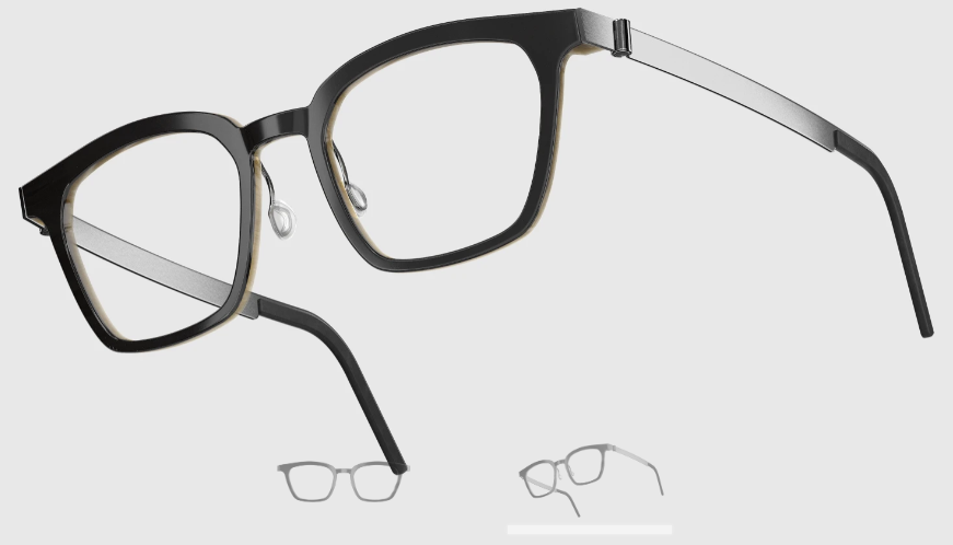 Lindberg Wood and Buffalo Titanium Square Eyeglasses