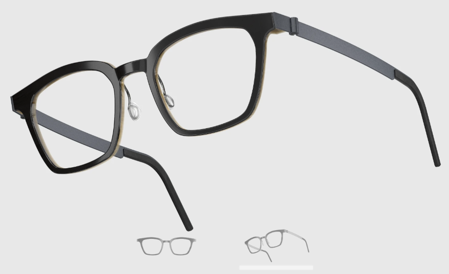 Lindberg Wood and Buffalo Titanium Square Eyeglasses