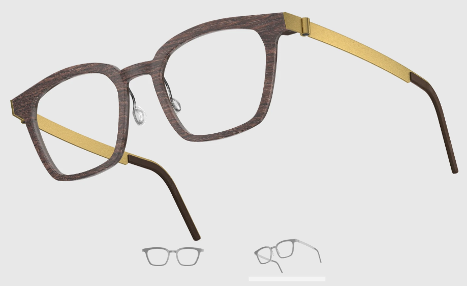 Lindberg Wood and Buffalo Titanium Square Eyeglasses