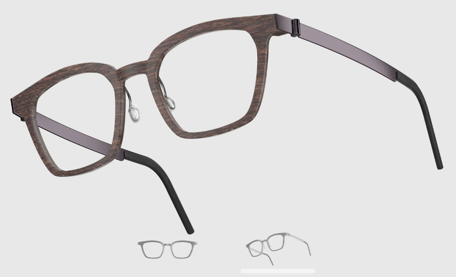 Lindberg Wood and Buffalo Titanium Square Eyeglasses