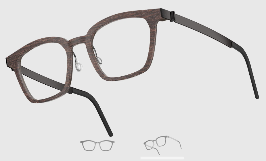 Lindberg Wood and Buffalo Titanium Square Eyeglasses