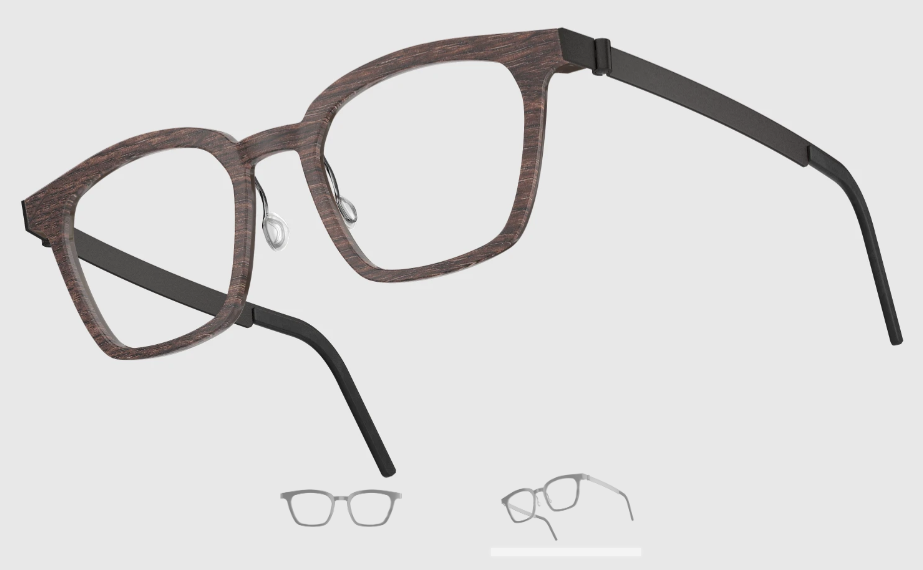 Lindberg Wood and Buffalo Titanium Square Eyeglasses