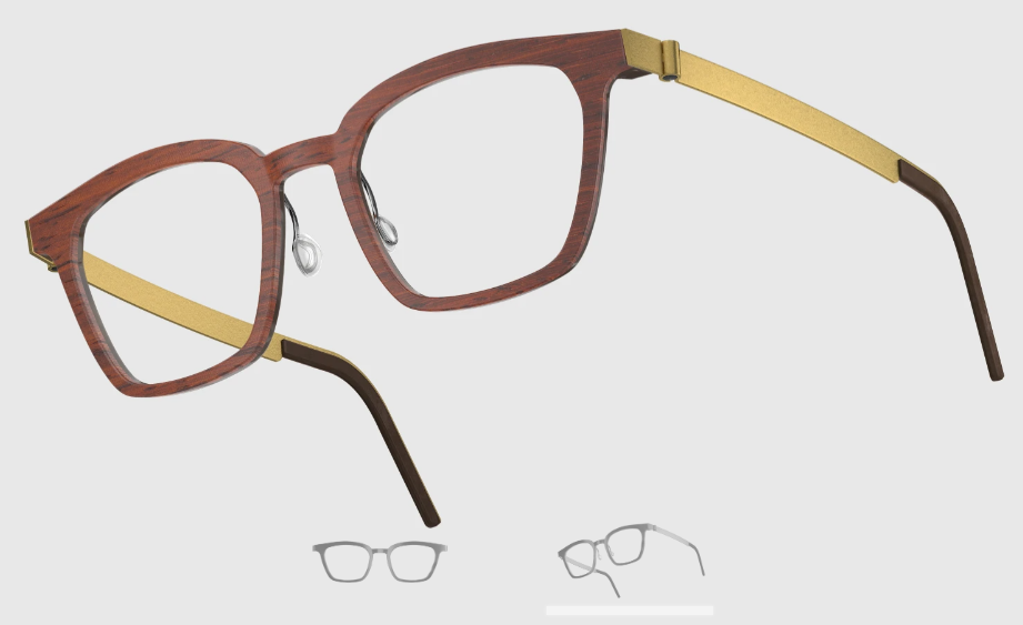 Lindberg Wood and Buffalo Titanium Square Eyeglasses