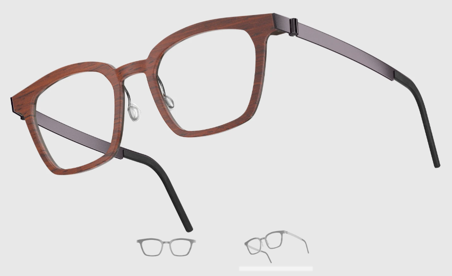 Lindberg Wood and Buffalo Titanium Square Eyeglasses