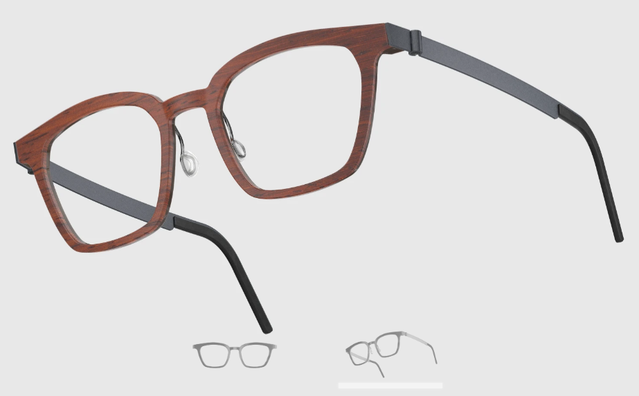 Lindberg Wood and Buffalo Titanium Square Eyeglasses