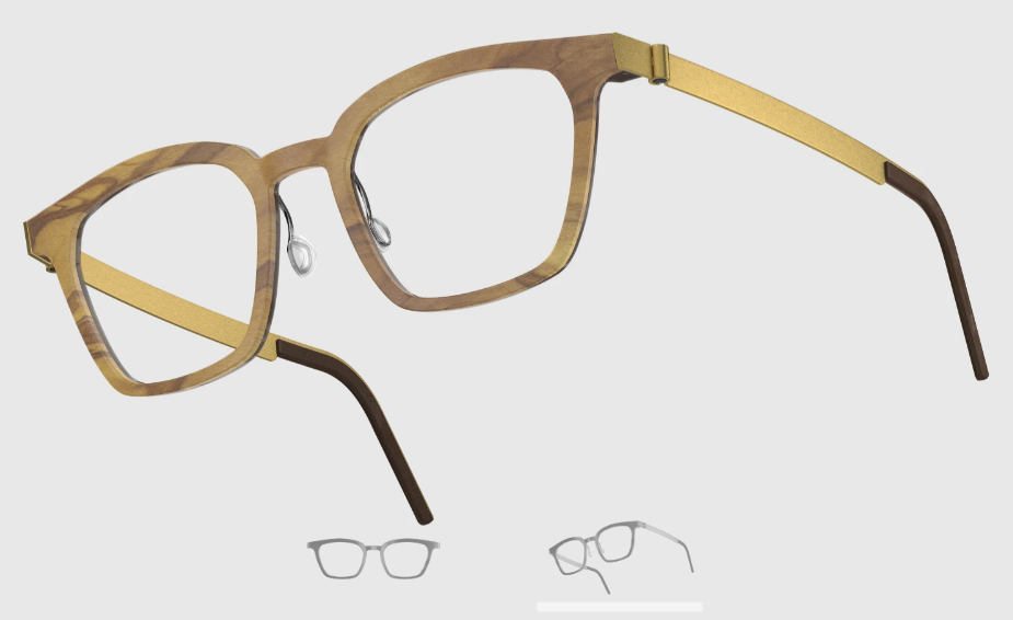 Lindberg Wood and Buffalo Titanium Square Eyeglasses