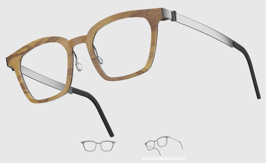 Lindberg Wood and Buffalo Titanium Square Eyeglasses