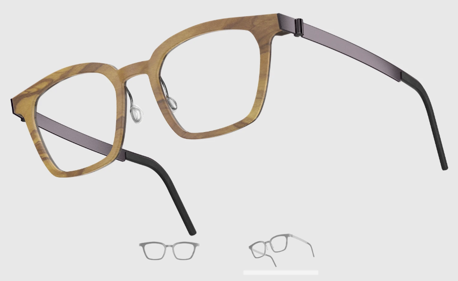 Lindberg Wood and Buffalo Titanium Square Eyeglasses