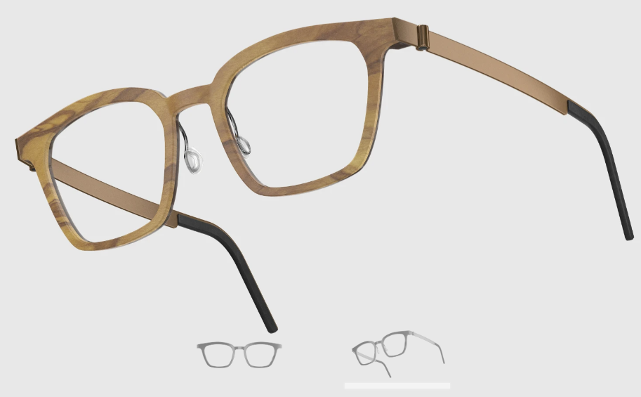 Lindberg Wood and Buffalo Titanium Square Eyeglasses