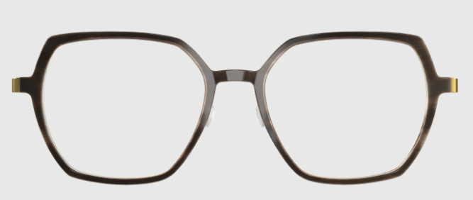 Lindberg Wood and Buffalo Titanium Hexagon Eyeglasses