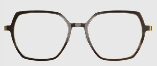 Lindberg Wood and Buffalo Titanium Hexagon Eyeglasses