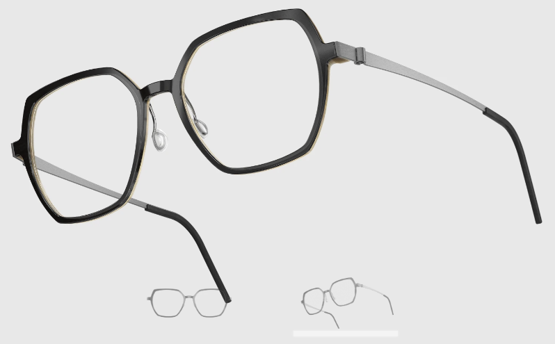 Lindberg Wood and Buffalo Titanium Hexagon Eyeglasses