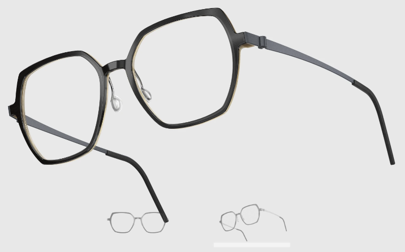 Lindberg Wood and Buffalo Titanium Hexagon Eyeglasses