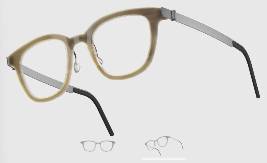 Lindberg Wood and Buffalo Titanium Square Eyeglasses