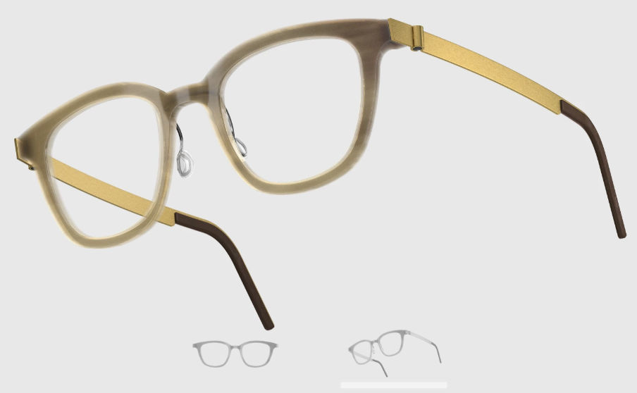 Lindberg Wood and Buffalo Titanium Square Eyeglasses